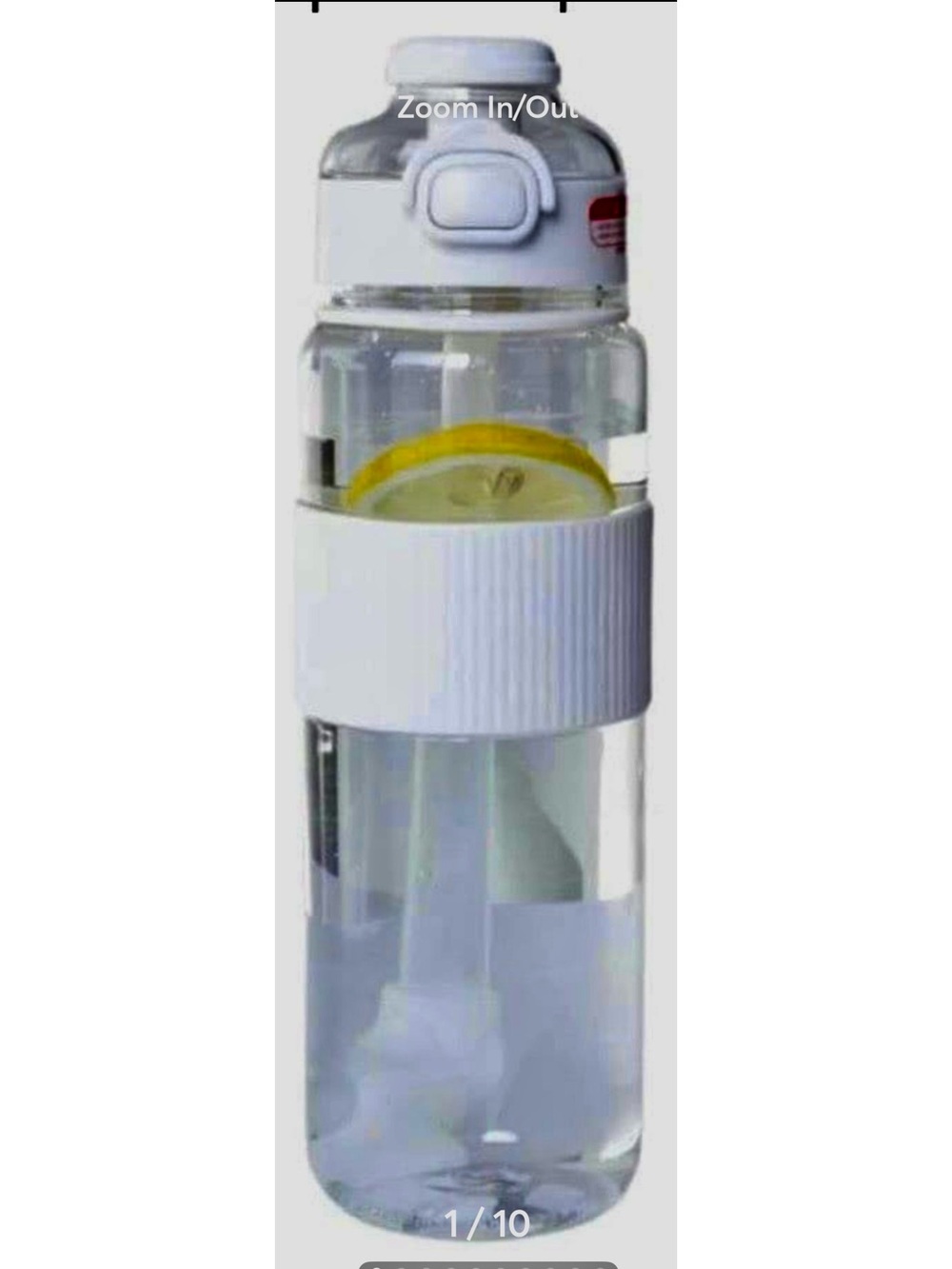 Clear Portable Water Bottle with Yellow Accent